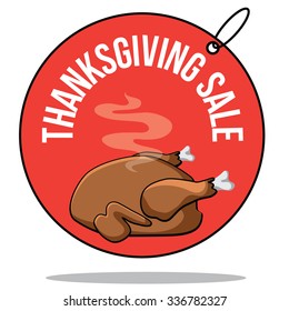 Thanksgiving sale turkey tag. EPS 10 vector illustration. 
