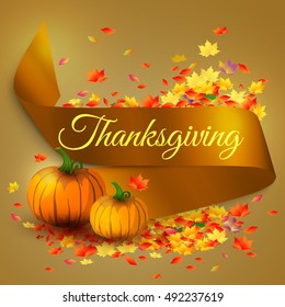 Thanksgiving satin ribbon banner