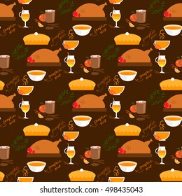 Thanksgiving seamless food pattern