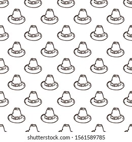Thanksgiving seamless pattern with hand drawn pilgrim hat on white background. Suitable for packaging, wrappers, fabric design