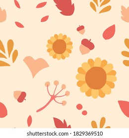Thanksgiving seamless pattern illustration vector for celebration, festival and Holiday also good for postcard, stationary and decoration.