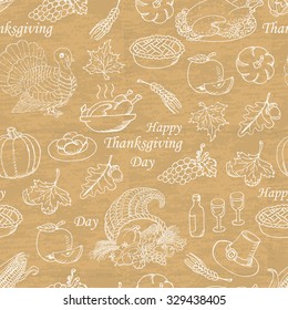 Thanksgiving seamless pattern. Vector illustration for your design 