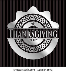 Thanksgiving silvery badge