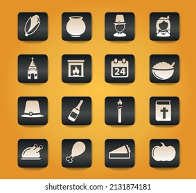 Thanksgiving simply icons for web and user interface