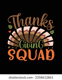 Thanksgiving Squad T Shirt Design