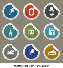 Thanksgiving sticker icons for web