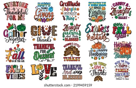 Thanksgiving Sublimation T-Shirt Design Bundle