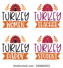 Thanksgiving Svg Bundle, Christmas, Halloween, Fall Thanksgiving, Thankful, Pumpkin Turkey, Quotes, Sayings, Autumn, Blessed design Svg bundle Thanksgiving fall  Quotes t shirt Design, Vector EPS Edit