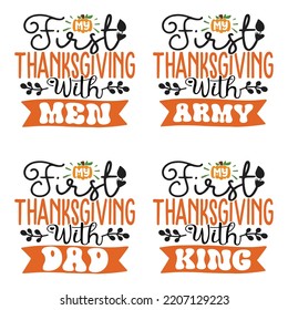 Thanksgiving Svg Bundle, Christmas, Halloween, Fall Thanksgiving, Thankful, Pumpkin Turkey, Quotes, Sayings, Autumn, Blessed design Svg bundle Thanksgiving fall  Quotes t shirt Design, Vector EPS Edit