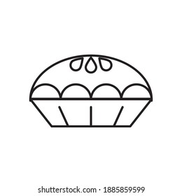 thanksgiving sweet pie line style icon vector illustration design