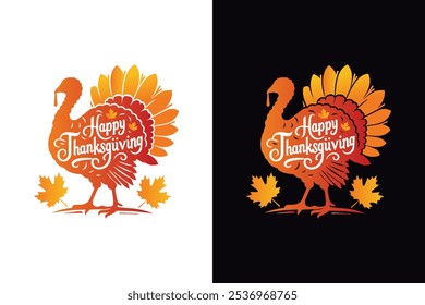 Thanksgiving T shirt design with Turkey in adobe Illustrator