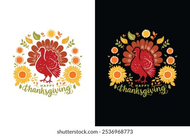 Thanksgiving T shirt design with Turkey in adobe Illustrator