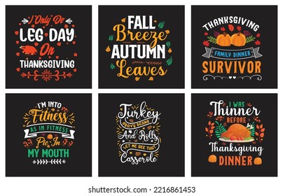 Thanksgiving-T-Shirt-Design, Vektorbündel für Print-on-Demand