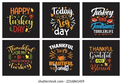 Thanksgiving t shirt design design vector bundle for print on demand