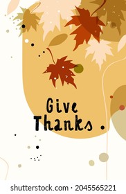Thanksgiving template. Good for poster, card, invitation, flyer, cover, banner, placard, brochure and other graphic design, vector illustration.