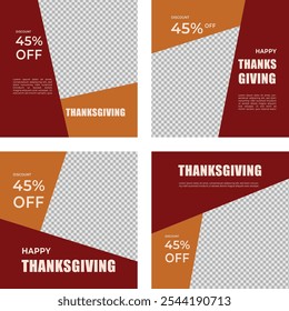 thanksgiving template set for social media