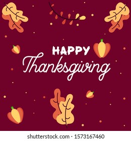 Thanksgiving text and decoration vector. to celebrate the holiday and can be adapted in various media such as label , greeting card and more. Illustration EPS 10