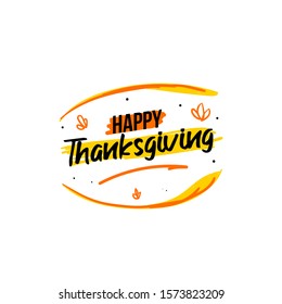 Thanksgiving text and decoration vector. to celebrate the holiday and can be adapted in various media such as label , greeting card and more. Illustration unique outline style EPS 10