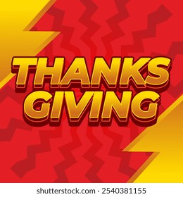 Thanksgiving text effect design in bold font with 3D style