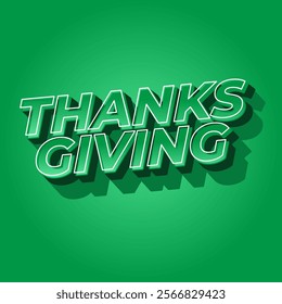 Thanksgiving text effect design in bold font with 3D style