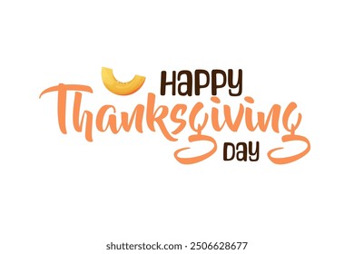 Thanksgiving text lettering for t-shirt design, greeting card. Vector illustration isolated 