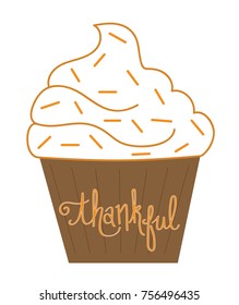 Thanksgiving Thankful Cupcake