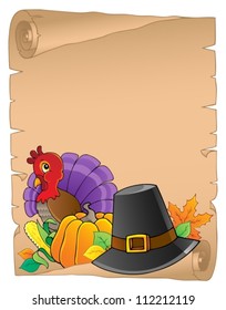 Thanksgiving theme parchment 2 - vector illustration.