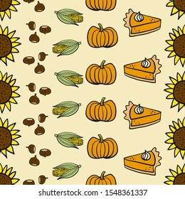 Thanksgiving themed seamless repeat patterns.