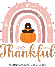 Thanksgiving T-Shirt Design With Colorful Vector And Illustration.