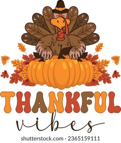 Thanksgiving T-Shirt Design With Colorful Vector And Illustration.