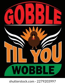 A Thanksgiving t-shirt design could feature autumnal colors like oranges, yellows, and browns, with a playful or festive message related to the holiday.