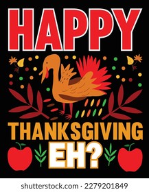 A Thanksgiving t-shirt design could include a variety of elements that capture the spirit of the holiday.