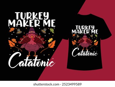 Thanksgiving T-Shirt Design,Thanksgiving day vintage flyer colorful with pumpkin and apples near autumn leaves for holiday scene design vector illustration, Happy Thanksgiving hand lettering. Vector i
