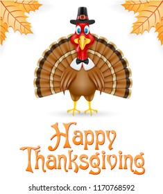 thanksgiving turkey bird vector illustration isolated on white background