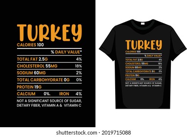 Thanksgiving Turkey Calories 100 vector T Shirt