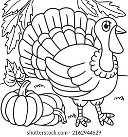 Thanksgiving Turkey Farbing Page für Kinder