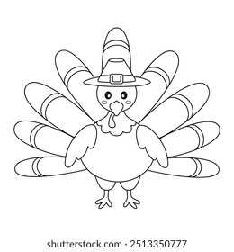 Thanksgiving Turkey coloring pages for kids. Trace and color thanksgiving turkey. Coloring page outline of turkey. Thanksgiving turkey tracing worksheet printable. Kindergarten and preschool activity.