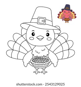 Thanksgiving Turkey coloring pages for kids. Trace and color thanksgiving turkey. Coloring page outline of turkey. Thanksgiving turkey tracing worksheet printable. Kindergarten and preschool activity.