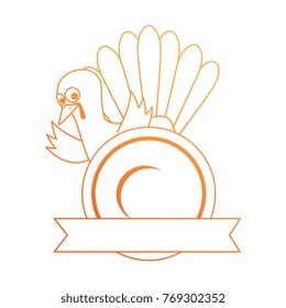 thanksgiving turkey with dish character icon