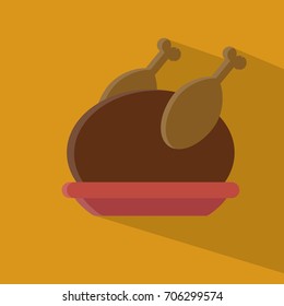 thanksgiving turkey flat icon
