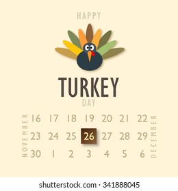 Thanksgiving Turkey Graphic Design Vector Illustration EPS10
