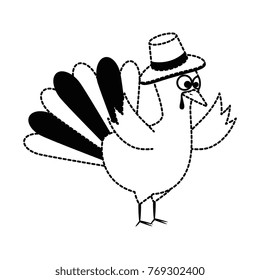 thanksgiving turkey with hat character icon