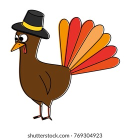 Thanksgiving Turkey Hat Character Icon Stock Vector (Royalty Free ...