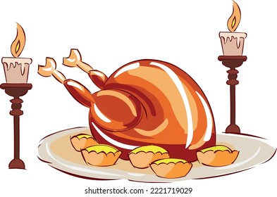 The thanksgiving turkey illustration vector