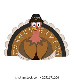 Thanksgiving turkey isolated on white background