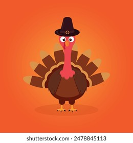 Thanksgiving Truthahn orange Hintergrund.Vektorillustration