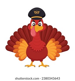 Thanksgiving turkey pilot vector illustration graphic icon