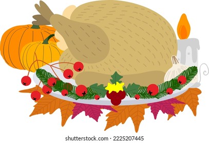 Thanksgiving Turkey Pumpkin Maple Leaf