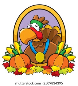 Thanksgiving Turkey Trot logo mascot