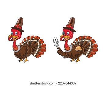 Thanksgiving turkey vector art illustration 